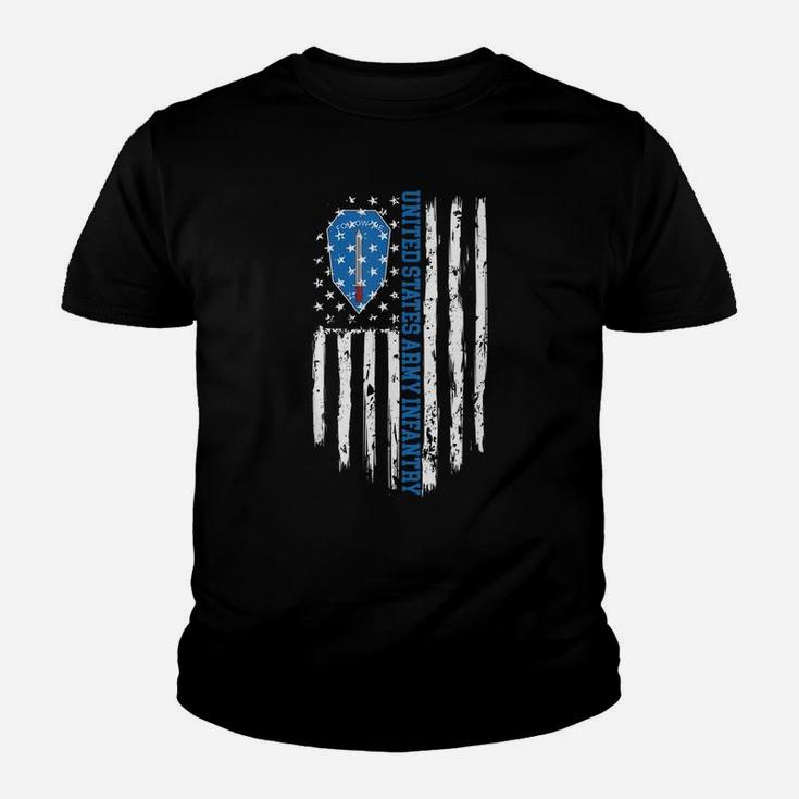 Us Army Infantry "Follow Me" American Flag Youth T-shirt