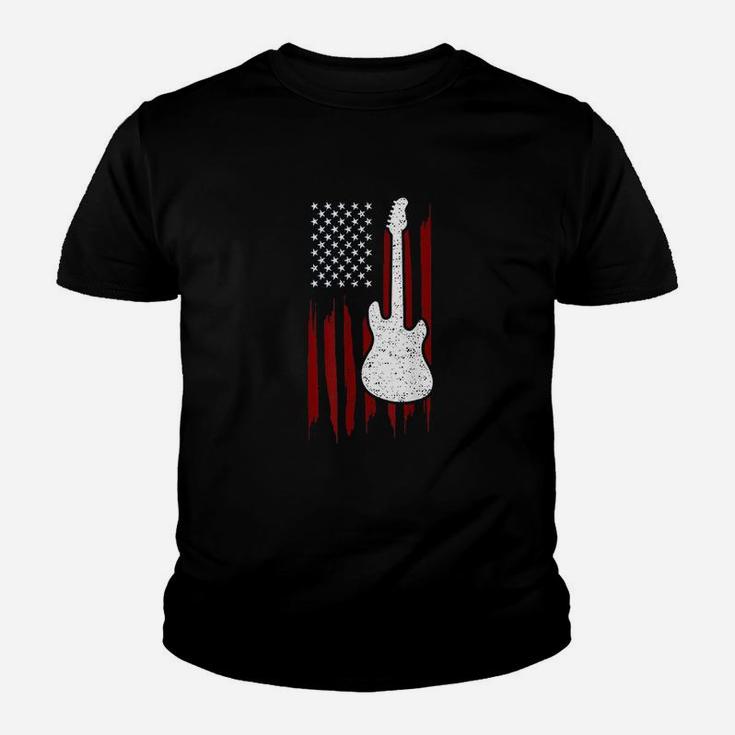 Us Flag Guitar  4Th Of July Youth T-shirt