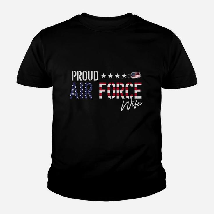 Us Flag Proud Air Force Wife Youth T-shirt