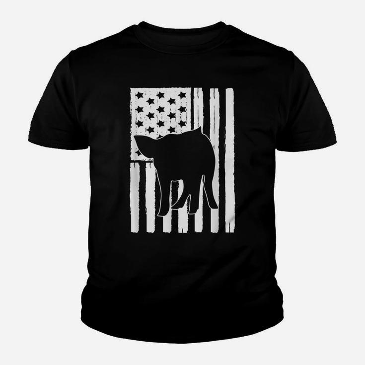 Usa American Flag Pig Theme Idea For Farm Animal Lovers Youth T-shirt