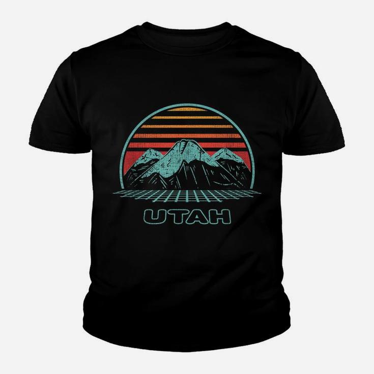 Utah Retro Mountain Hiking 80S Style Youth T-shirt