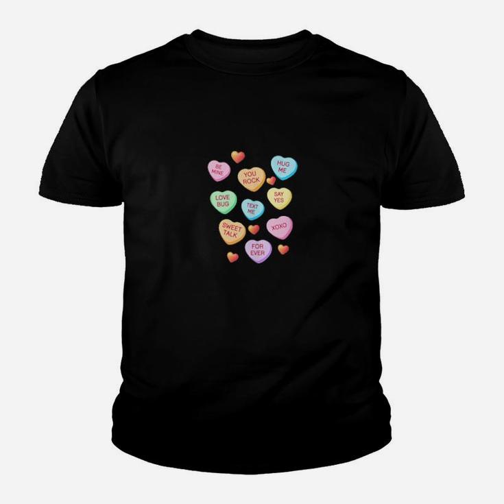 Valentine Day Heart Candy Design Youth T-shirt