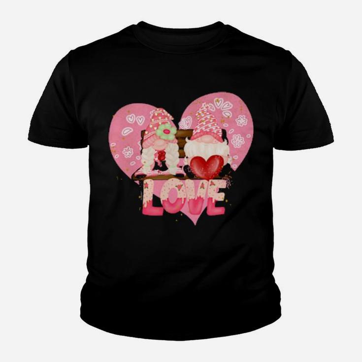 Valentine Gnomes Holding Hearts Valentines Day Gnome Love Classic Women Youth T-shirt
