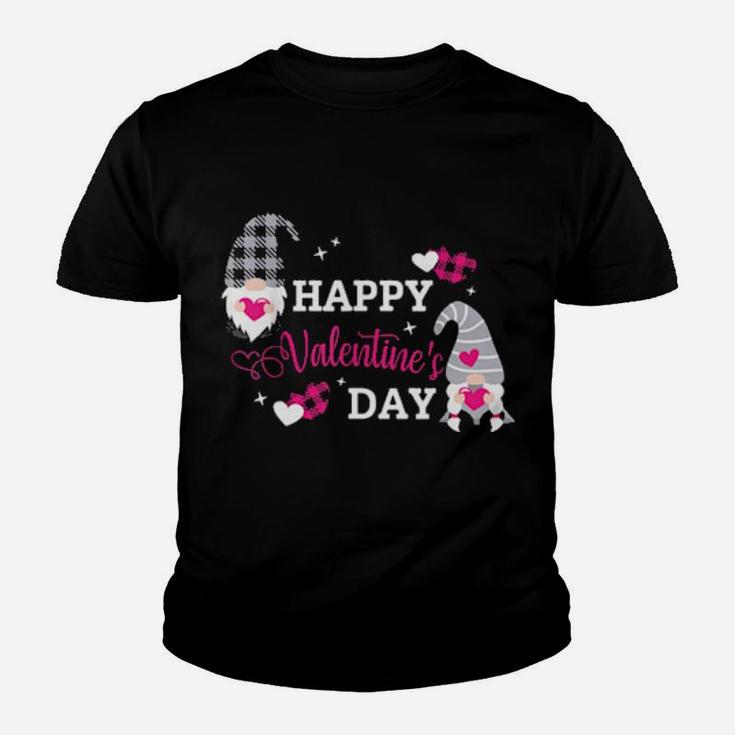 Valentine Gnomes Holding Hearts Valentines Day Gnome Love Youth T-shirt