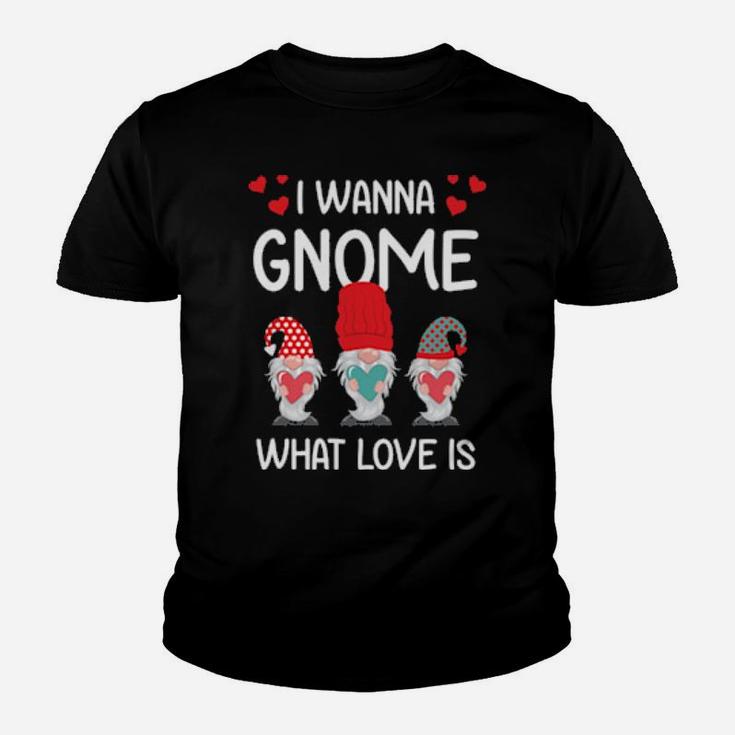 Valentine Humor His And Her I Want Gnome What Love Is Youth T-shirt