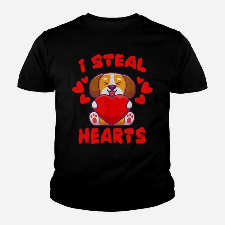 Valentine  I Steal Hearts Puppy And Dogs Lovers Youth T-shirt