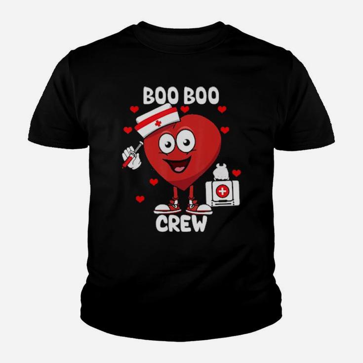 Valentine's Day Boo Boo Crew Nurse Heart Funny For Nurses Youth T-shirt