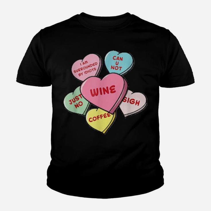 Valentine's Day Hearts With Snarky Messages Youth T-shirt