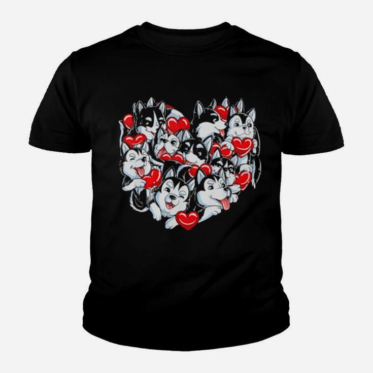 Valentines Day Siberian Husky Heart Lover Men Women Love Dog Youth T-shirt