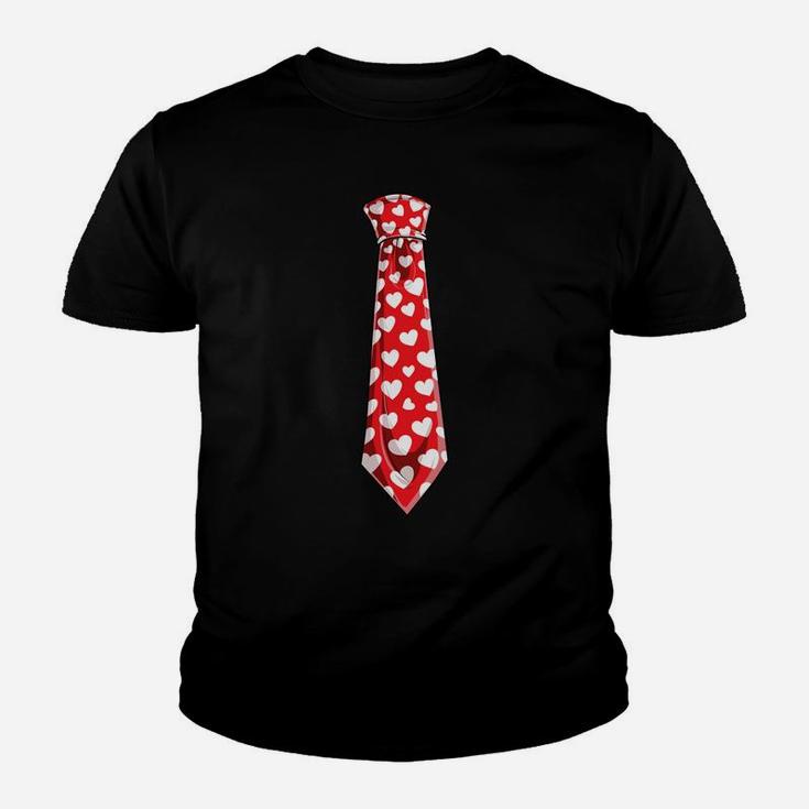 Valentines Day Tie Hearts Youth Kids Boys Girls Youth T-shirt