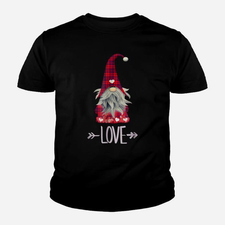Valentine's Garden Gnome Plaid Shirt - Gnome Pj Shirt Youth T-shirt