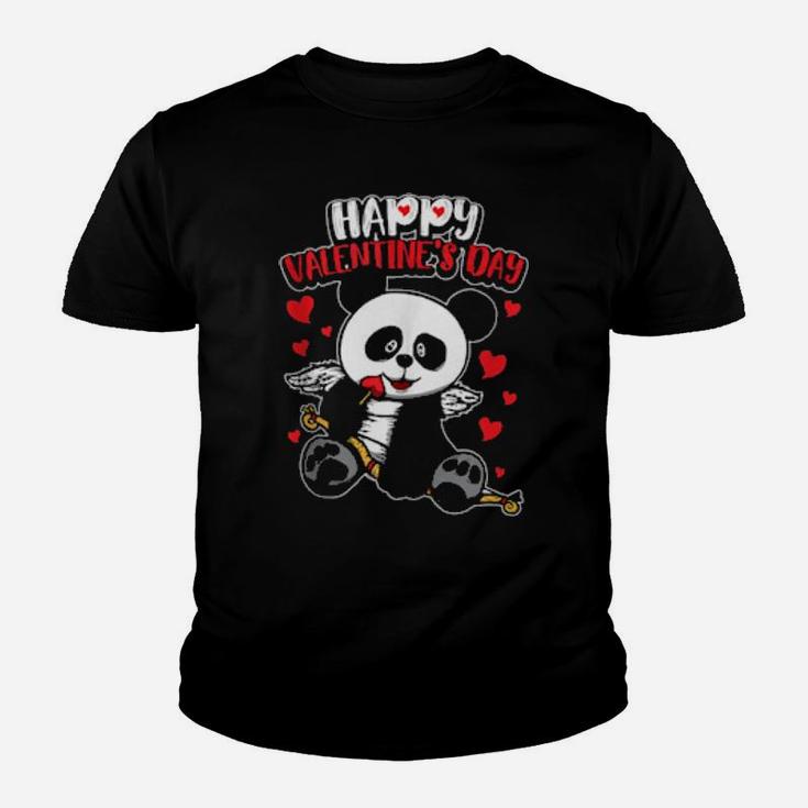 Valentine's Panda Sweet Cupid Animals Youth T-shirt