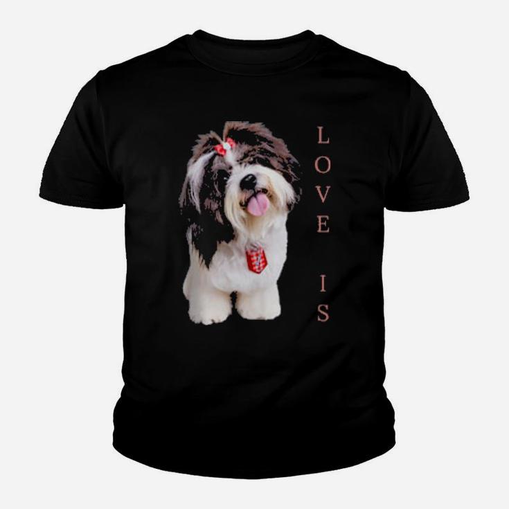 Valentines Shih Tzu Love Dog Mom Dad Youth T-shirt