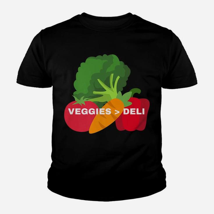 Vegetarian Veggies  Deli Funny Vegan Animal Lovers Graphic Youth T-shirt