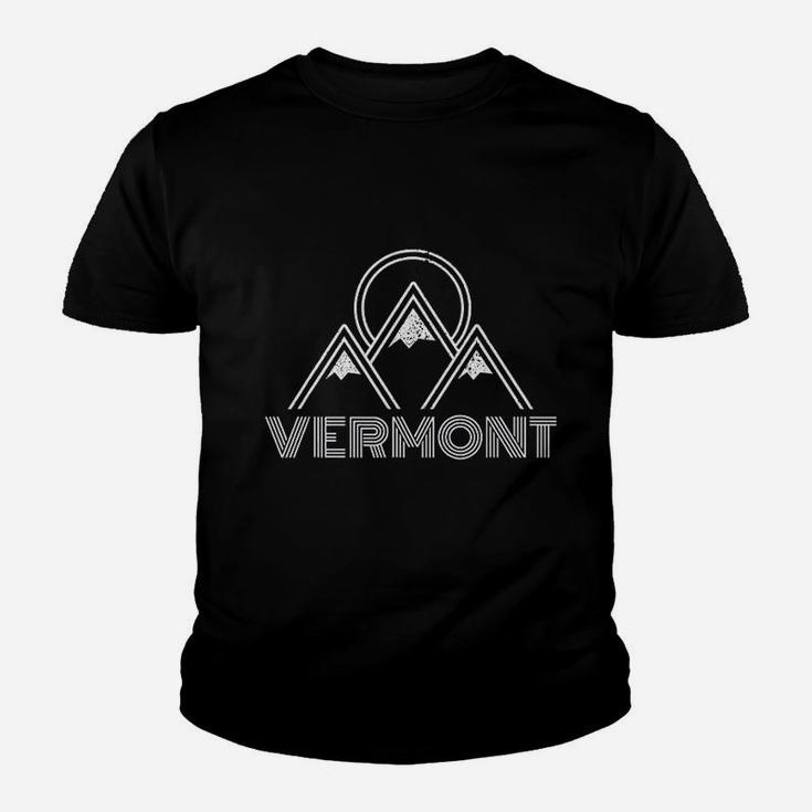 Vermont Vintage Retro Mountains Nature Hiking Youth T-shirt