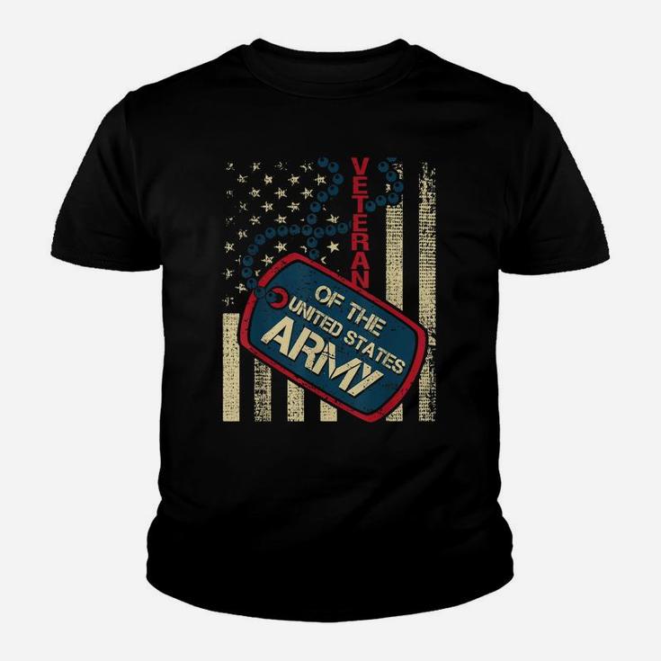Veteran Of The United States Army - Patriotic American Flag Youth T-shirt