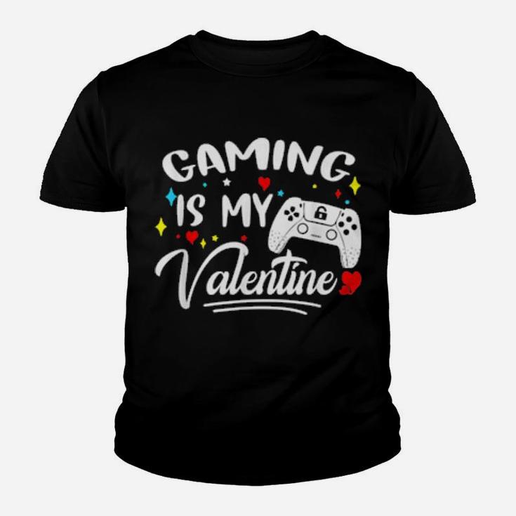 Video Gamer Valentines Day With Controllers Heart Gaming Youth T-shirt