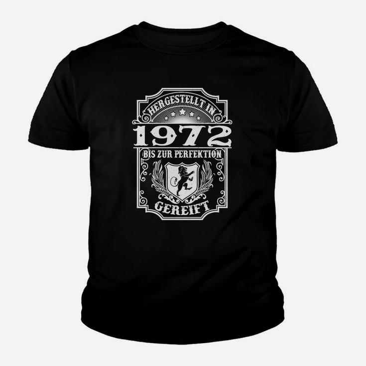 Vintage 1972 Perfektions-Jahrgang Schwarz Kinder Tshirt, Retro Design