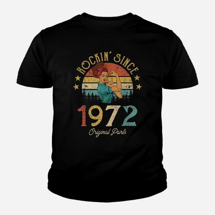 Vintage 1972 Rockin Sine 49Th Birthday Women 49 Years Old Youth T-shirt