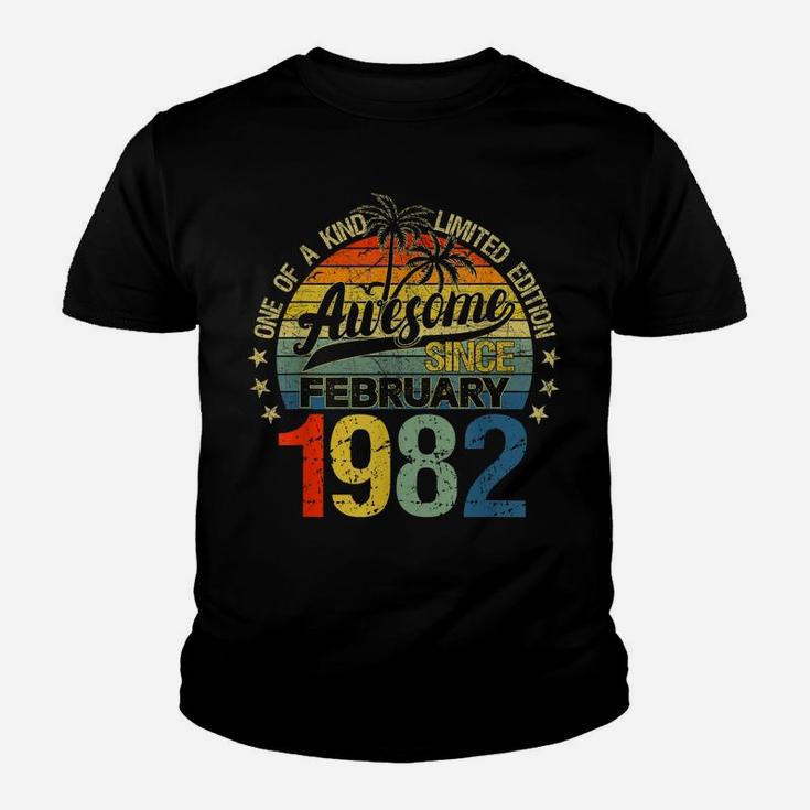 Vintage 40 Years Old February 1982 Decorations 40Th Birthday Youth T-shirt