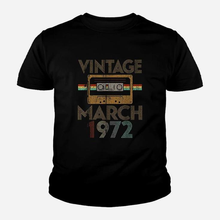 Vintage 49Th Birthday March 1972 49 Years Old Youth T-shirt