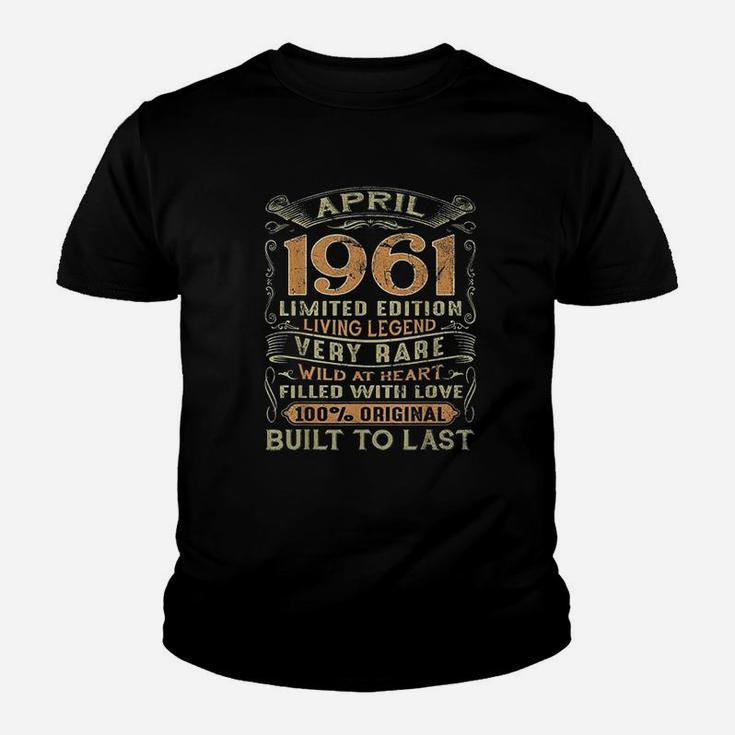 Vintage 60 Years Old April 1961 60Th Birthday Gift Idea Youth T-shirt