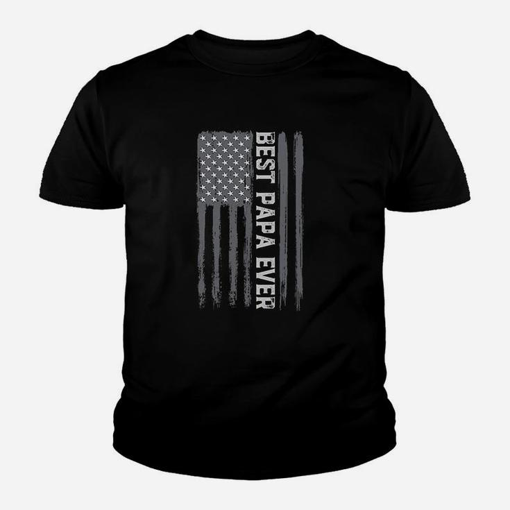 Vintage Best Papa Ever American Flag Fathers Day Dad Gift Youth T-shirt