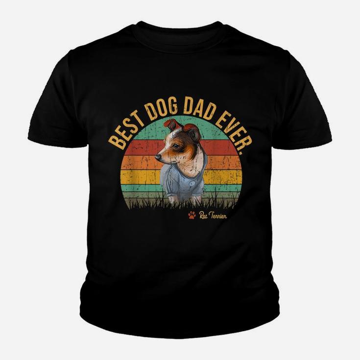 Vintage Best Rat Terrier Dad Ever Father's Day Gift For Dog Youth T-shirt