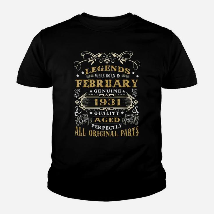 Vintage Born In February 1931 Man Myth Legend 89 Years Old Youth T-shirt