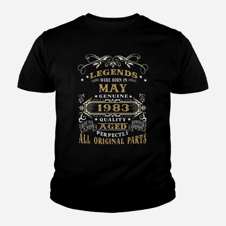 Vintage Born In May 1983 Man Myth Legend 37 Years Old Youth T-shirt