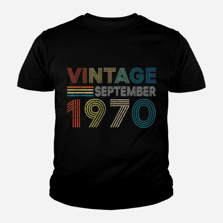 Vintage Born In September 1970 Man Myth Legend 50 Years Old Youth T-shirt