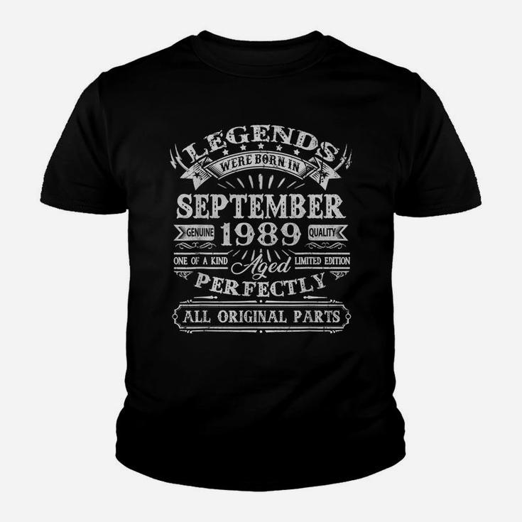 Vintage Born In September 1989 Man Myth Legend 31 Years Old Youth T-shirt