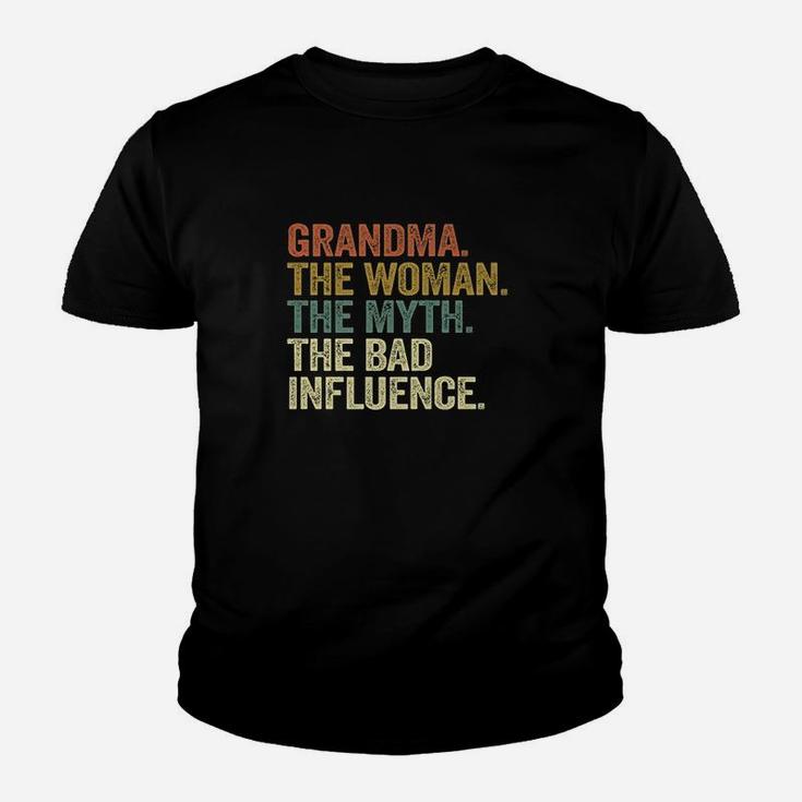 Vintage Cool Funny Grandma Woman Myth Bad Influence Youth T-shirt