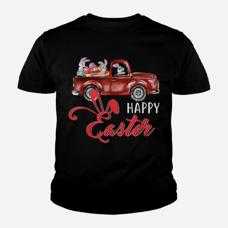 Vintage Easter Truck Bunny Eggs Truck Egg Hunting Youth T-shirt