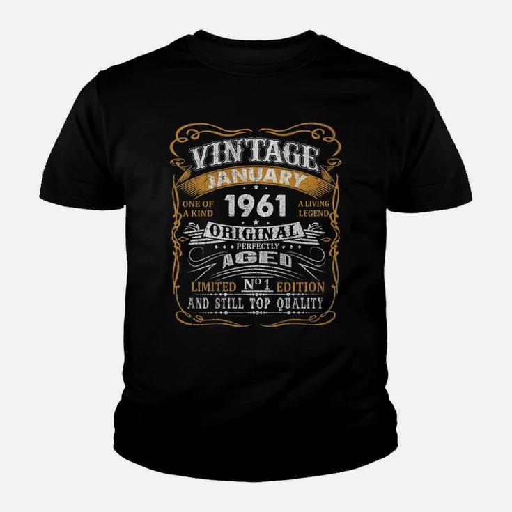 Vintage January 1961 Shirt 60 Years Old 60Th Birthday Gift Youth T-shirt
