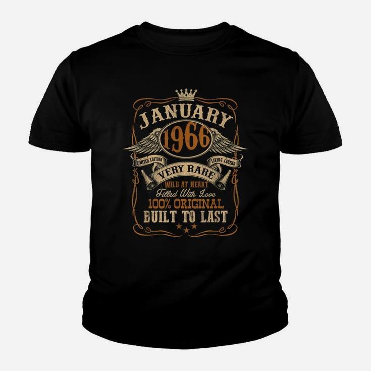 Vintage January 1966 Shirt 55 Years Old 55Th Birthday Gift Youth T-shirt