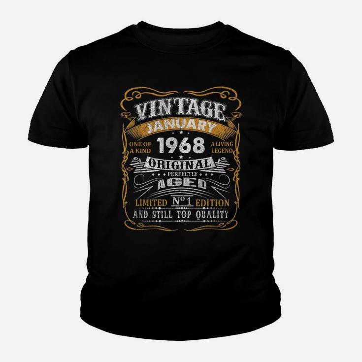 Vintage January 1968 Shirt 53 Years Old 53Rd Birthday Gift Youth T-shirt