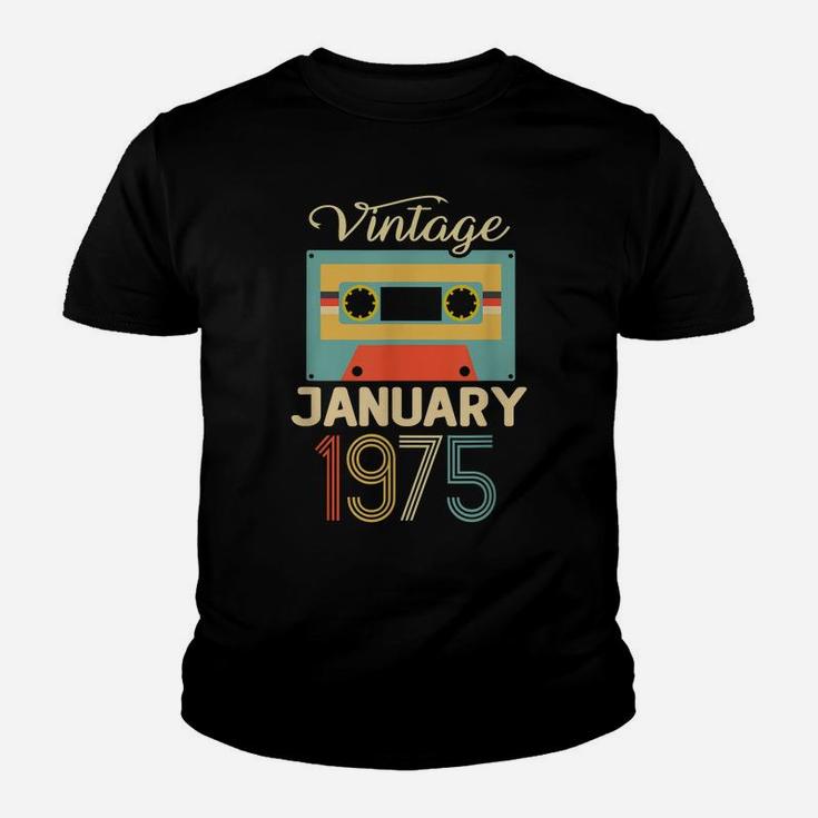 Vintage January 1975 45Th Birthday Gift 45 Years Old Youth T-shirt