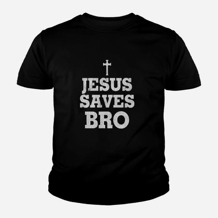 Vintage Jesus Saves Bro Christian Faith Jesus Christ Cross Youth T-shirt