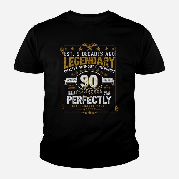 Vintage Legendary 90 Years Old Aged Perfectly 90Th Birtday Youth T-shirt