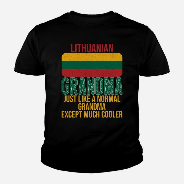 Vintage Lithuanian Grandma Lithuania Flag For Mother's Day Youth T-shirt