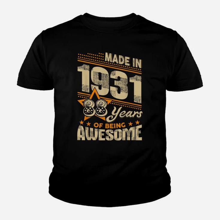 Vintage Made In 1930 89Th Birthday Gift 89 Years Old Awesome Youth T-shirt