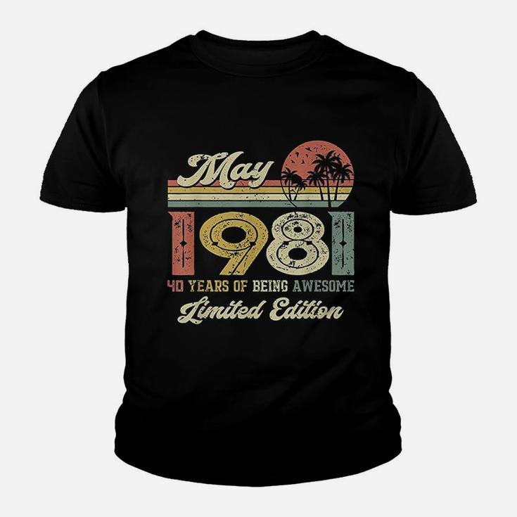 Vintage May 1981 40 Year Old 40Th Birthday Youth T-shirt