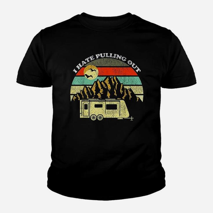 Vintage Mountains Camping I Hate Pulling Out Youth T-shirt