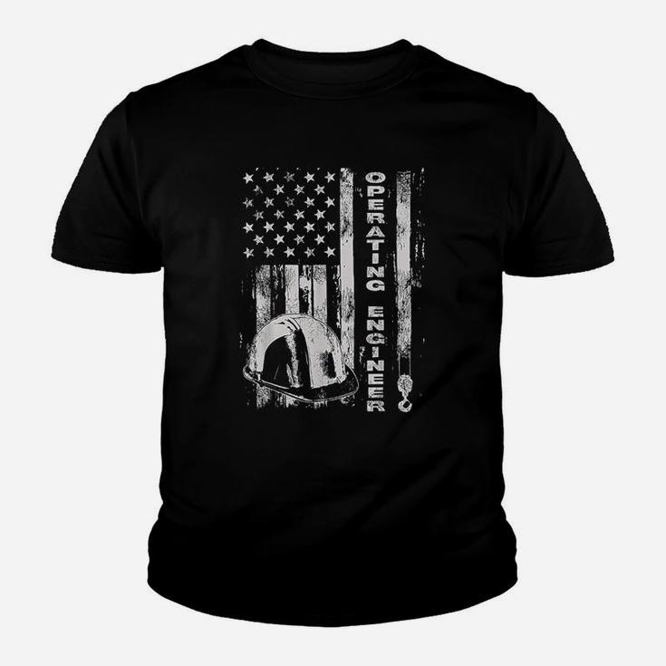 Vintage Operating Engineer American Flag Youth T-shirt