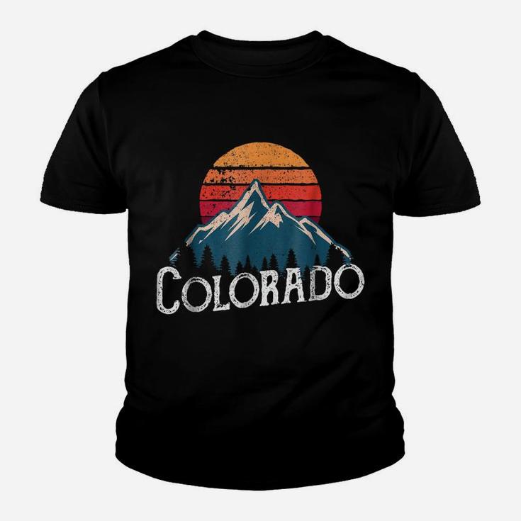 Vintage Retro Colorado Co Mountains Outdoor Wildness Youth T-shirt