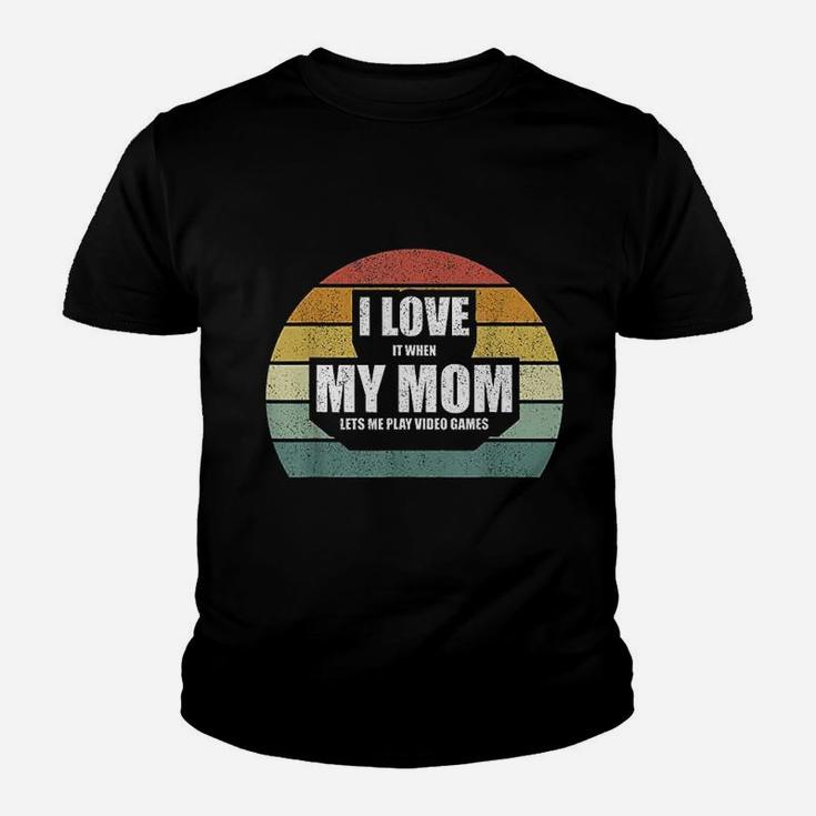 Vintage Retro I Love It When My Mom Lets Me Play Video Games Youth T-shirt
