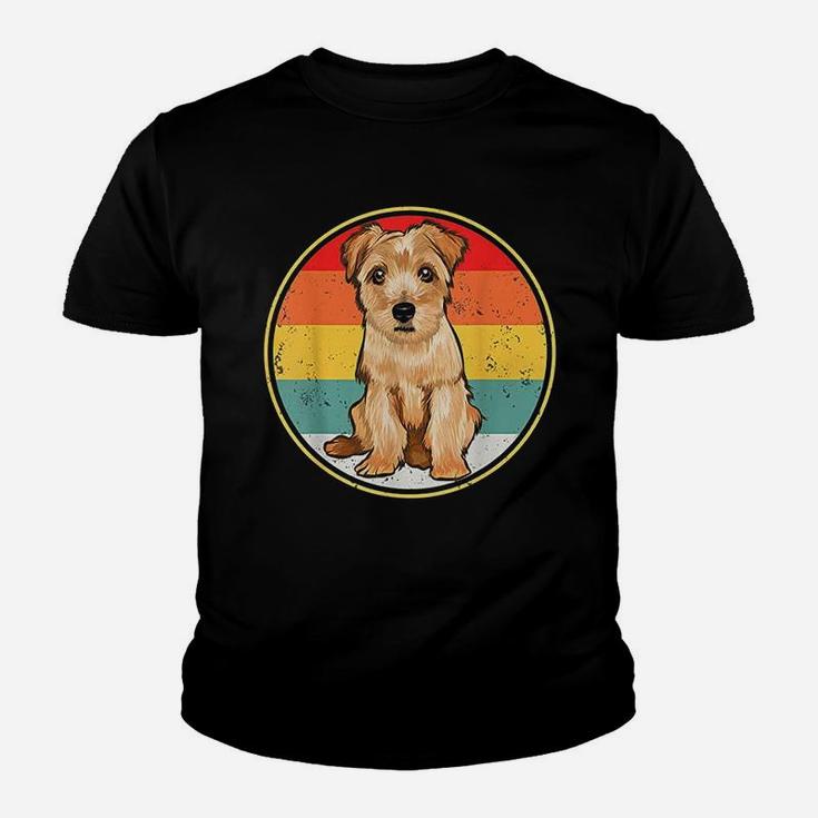 Vintage Retro Sunset Norfolk Terrier Dog Youth T-shirt