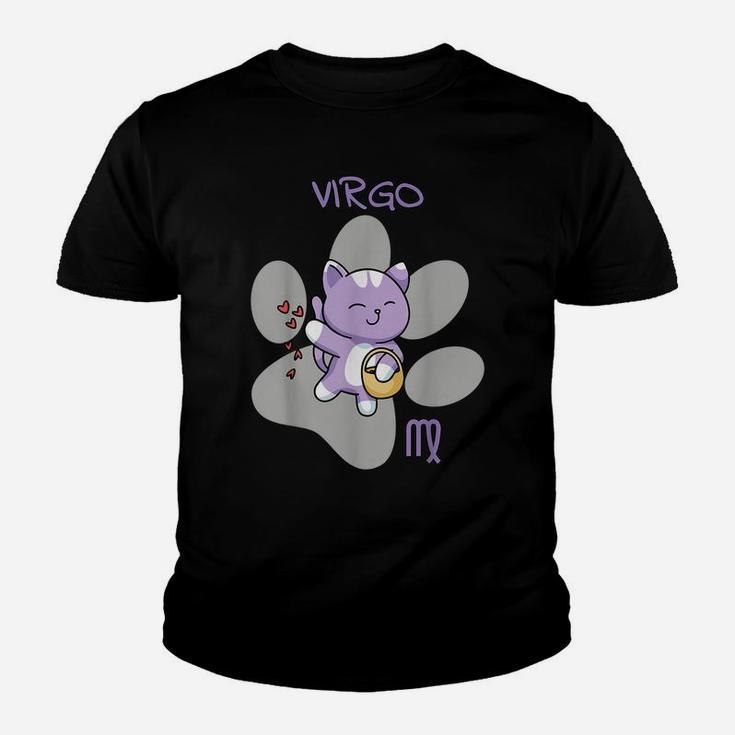 Virgo Zodiac Sign Cat Astrology Funny Kitten Cats Youth T-shirt