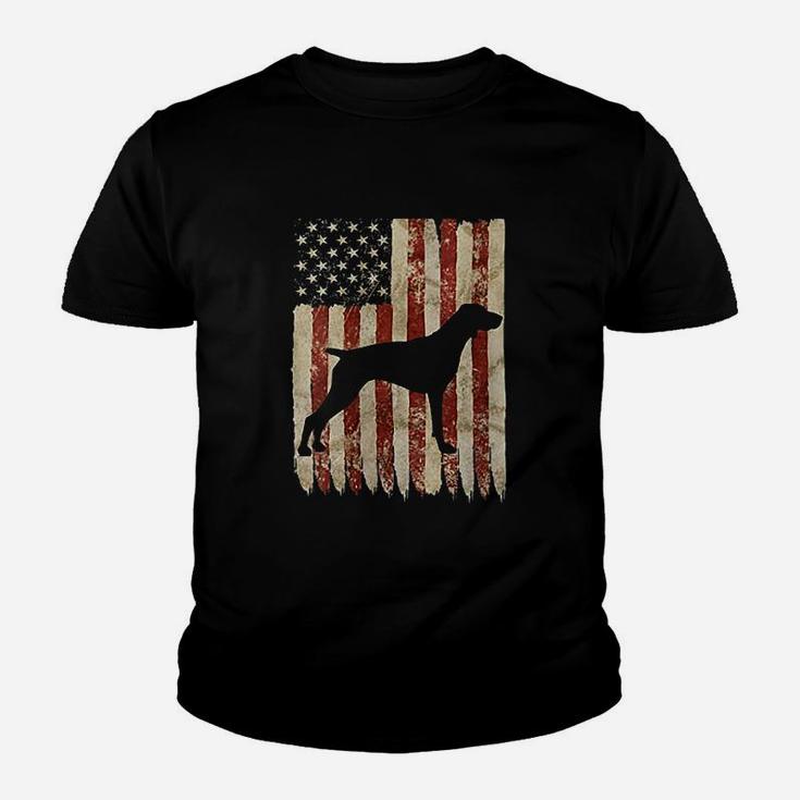 Vizsla Usa Flag Patriotic Dog Youth T-shirt